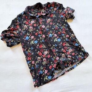 Urban Outfitters Floral Print Short Sleeve Satin Button Down Men’s Size M